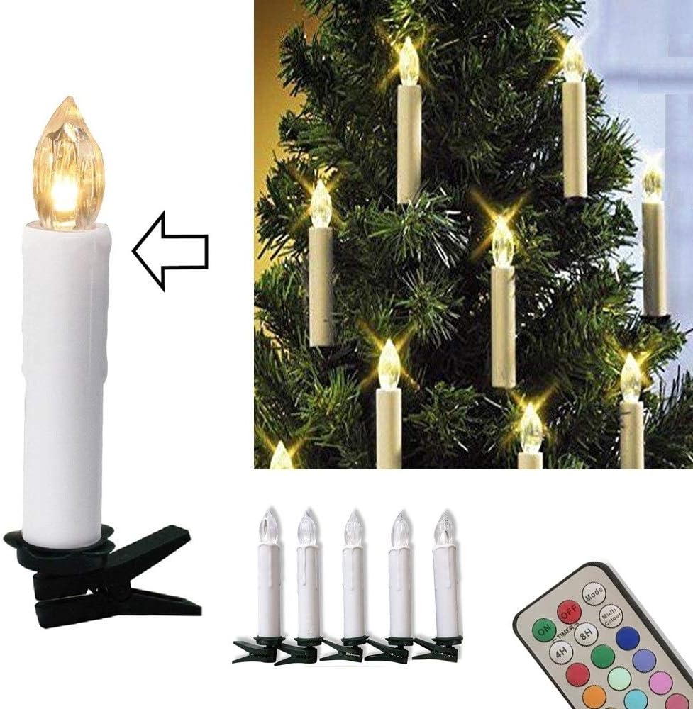 Amazon Com Candle Holders 2 Boxes Christmas Tree Decoration Led Clip Candle Valentine Day Remote Control Candle Electronics