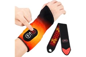 Cordless Wrist Heating Pad，Heated Wrist Support with 3 Heats and Vibrations Modes, Heating Pad for Wrist, Hand, Arm, Knee, El