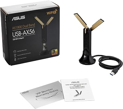 ASUS WiFi 6 AX1800 USB Adapter (USB-AX56) Dual Band MU-MIMO WPA3 Black