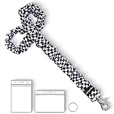 Lanyardio Stretchy Scrunchie Lanyard for ID Badges Keys, Cute Teacher Lanyard for Women with 2 Card Holders 19.6 Inch