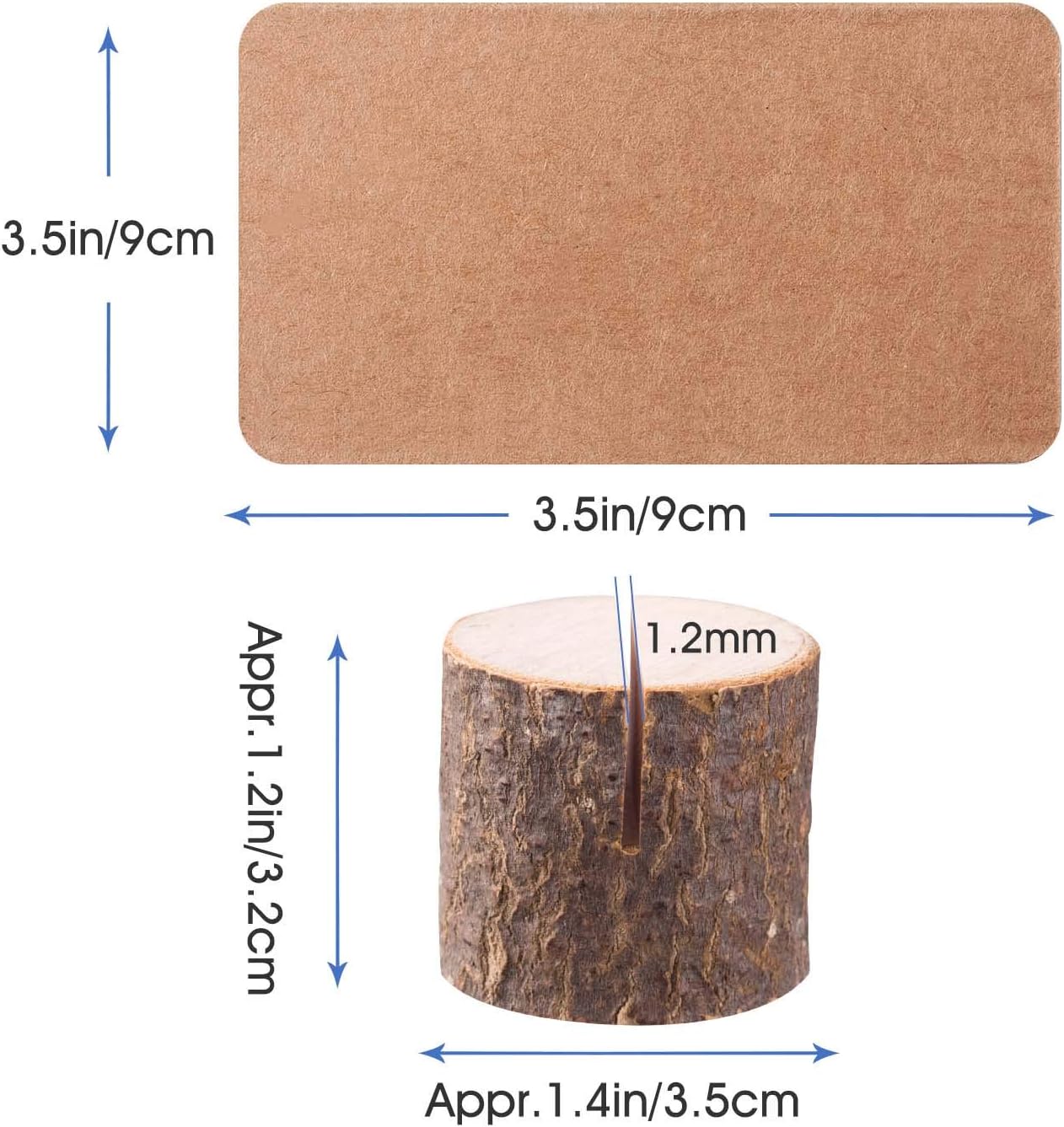 Toncoo Wood Place Card Holders, 10Pcs Premium Rustic Table Number Holders and 20Pcs Kraft Table Place Cards, Wood Photo Holders, Ideal for Wedding Party Table Name and More: Home & Kitchen