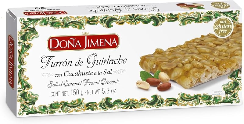 Turrón Guirlache de Cacahuete con Miel, Sin Gluten, 150 g