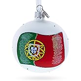 Flag of Portugal Glass Ball Christmas Ornament 3.25 Inches