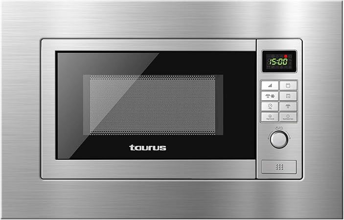 Taurus 970928000 - Microondas digital Elbrus, integrable y de encastre con grill 700 W / 900 W, 9 modos, 9 menús, programable, Quick Start, descongelación por peso, 39x59.5x31.2 cm: Amazon.es: Hogar