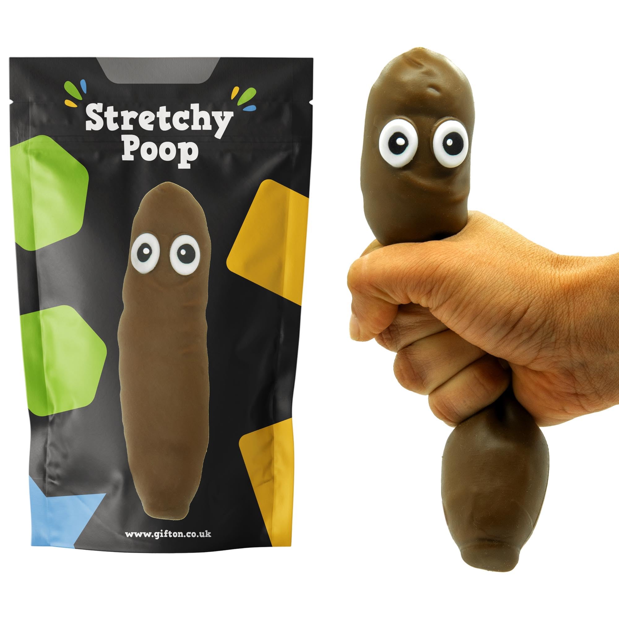 Gifton - Stretchy Poo Stress Relief Ball Fake Poop - Novelty 2020 Design - Gift for Boys Girls Men Women Teen Kids - Funny Birthday Joke Prank Present Christmas Stocking Filler Toys - 1 Supplied