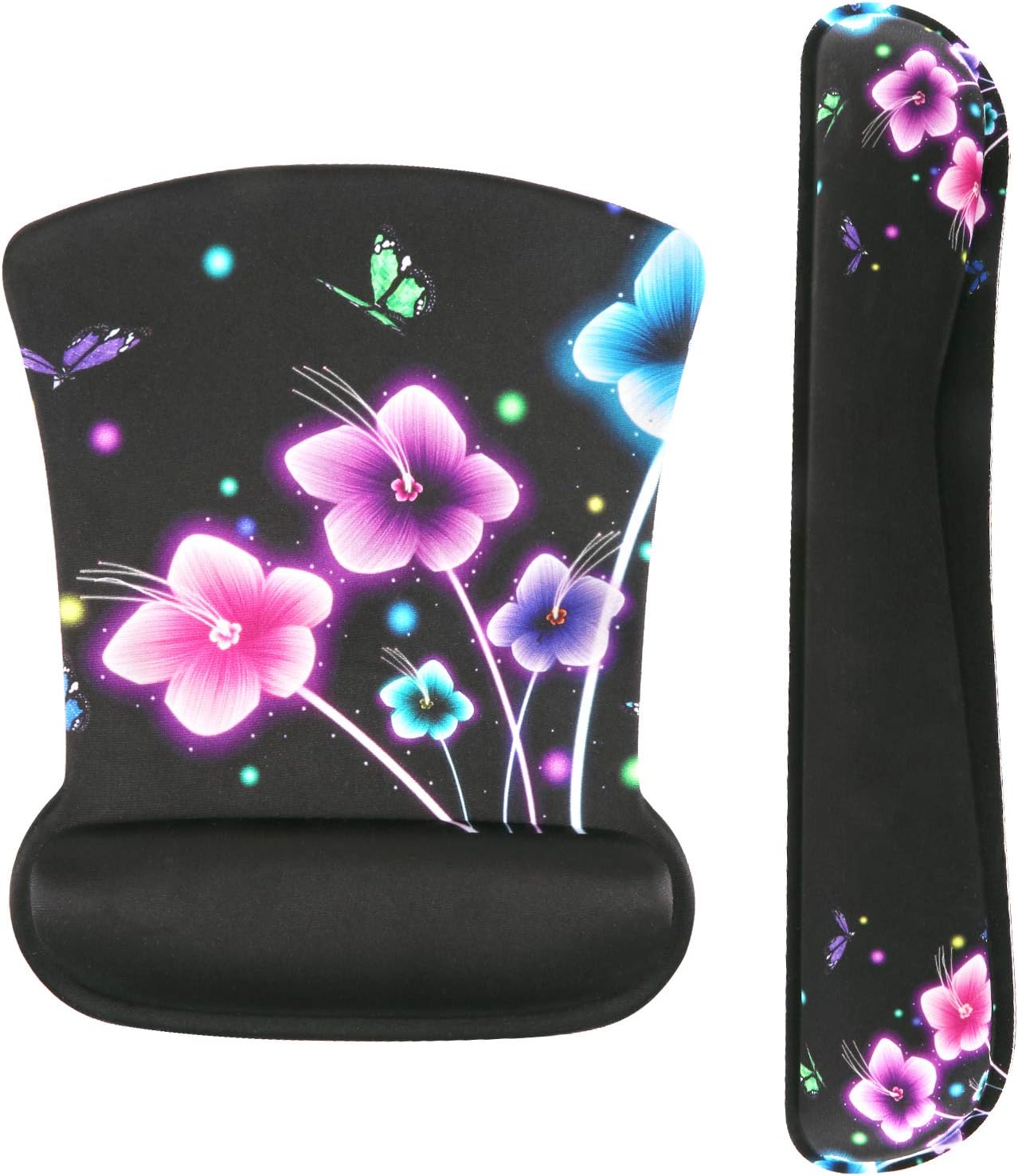 iLeadon Keyboard Wrist Rest Pad and Mouse Wrist Rest Support Mouse Pad Set, Non Slip Rubber Base Wrist Support with Ergonomic Raised Memory Foam for Easy Typing & Pain Relief, Colorful Marble : Office Products