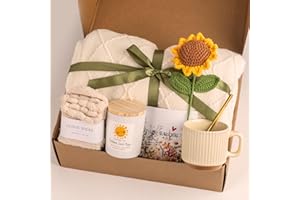 Anforsun Sending Sunshine Sunflower, Thinking of You Care Package Unique Gift Baskets for Women, Best Friend Birthday and Get Well Soon