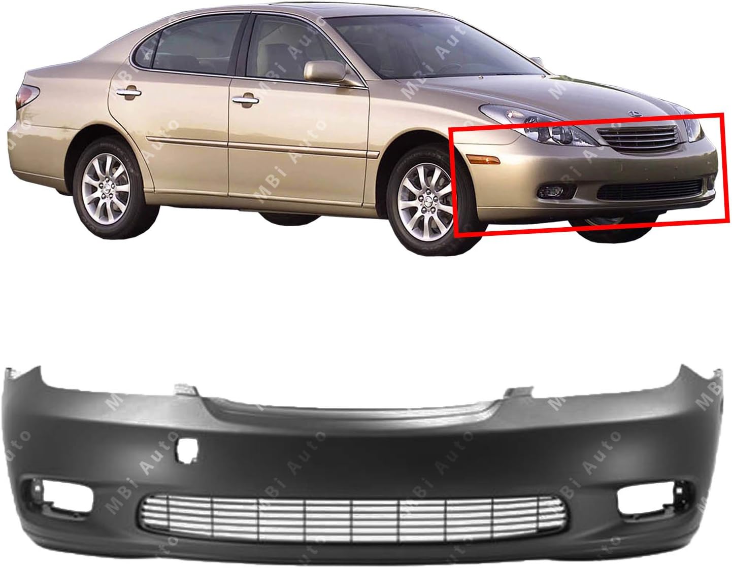 MBI AUTO Primered, Front Bumper Cover Fascia for 2002