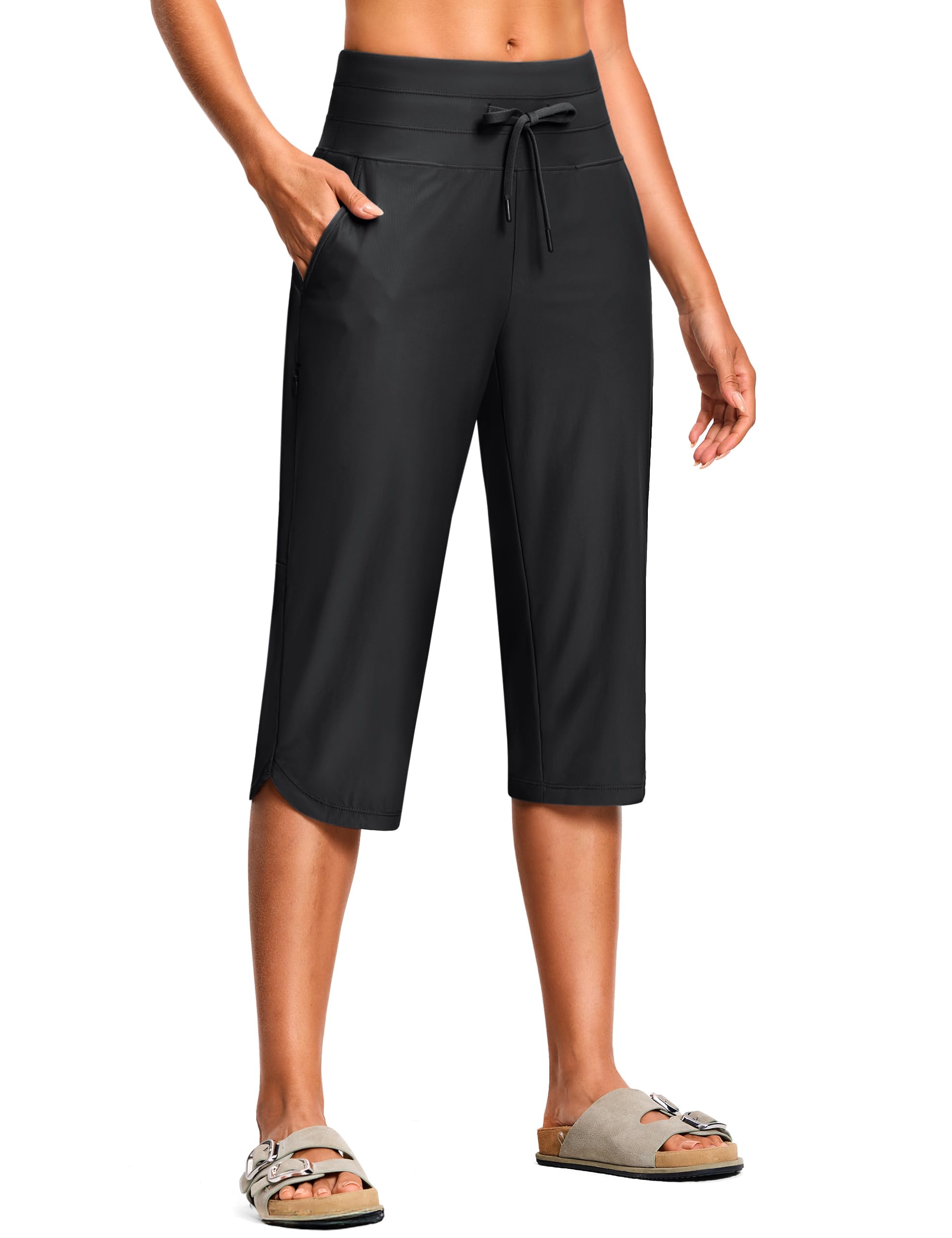 ISEEGZ Swim Capris Pants for Women 18" Tummy Control Quick Dry Keep ...