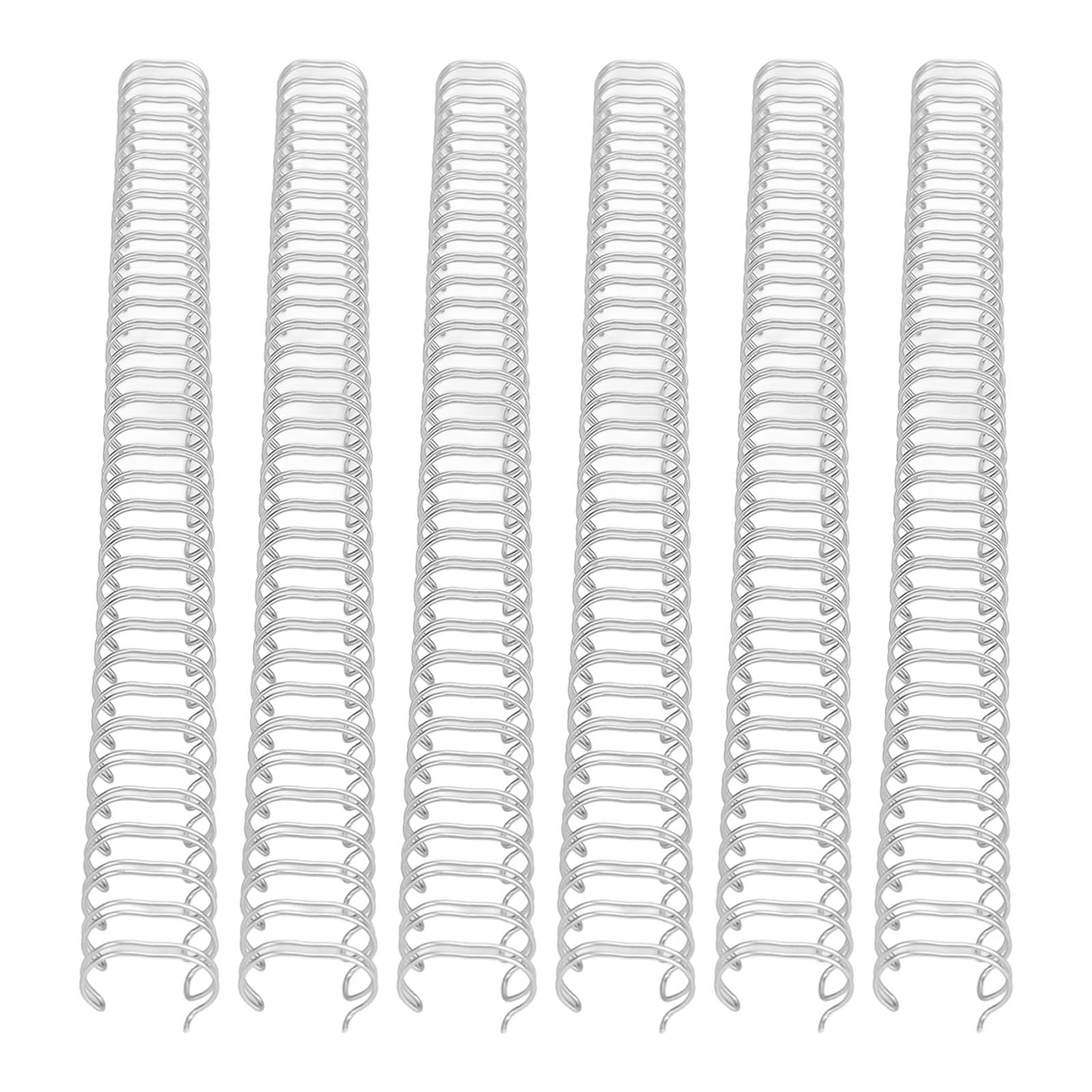 100pcs Twin Loop Wire Binding Spines, 34 Loop 3:1 Pitch 100 Sheets Capacity Double Loop Wire Binding Spines, Binding Wires for Teacher Student for School Office Notebook Making