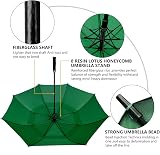 ACEIken Golf Umbrella Windproof 62 Inch Dark Green Double Canopy view 4