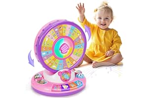 DUCHONG Learning Toy for 1 Year Old Girls, Interactive Spin and Sing Musical Toys for Toddler 12-18 Months, Learning Games with Alphabet and Animals Sounds, Christmas Birthday Gifts for Baby Ages 1-3