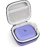 RISETECH Earbud Case Compatible with Beats Powerbeats Pro 2 Wireless Bluetooth Earbuds, Portable Travel Hard Shell Earphone Case - with Clip (Purple)