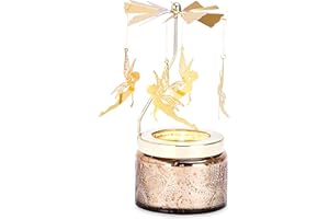 Lavault Mesmerizing Candle Mobile Carousel - Spinning Candle Holder Designed for Relaxing Atmosphere - Rotary Candle Carousel - Quality Materials for Long-Lasting Use - Easy to Clean - Golden Fairy