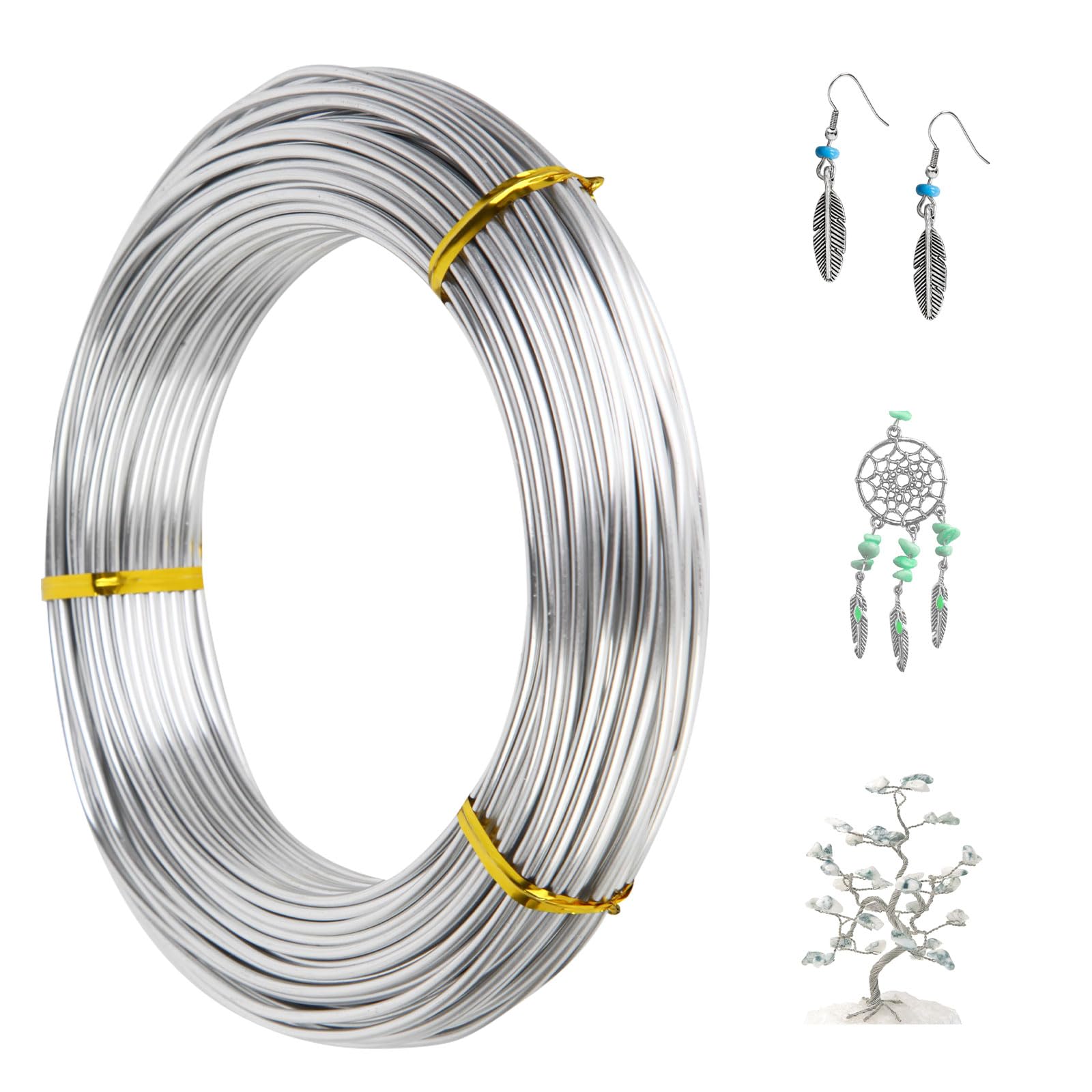 18 Gauge Aluminium Craft Wire 100 Feet 1mm Thin Bendable Jewelry Wire for Crafts Metal Modelling Wire Silver