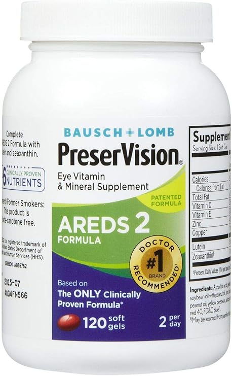 PreserVision Eye Vitamin and Mineral Supplement AREDS 2 Formula, 120-Count