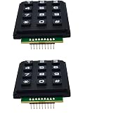 SazkJere 2PCS 12 Keys Matrix Keypad 12 Keyboard Module 3x4 Buttons External Keypad Board with Pin Header (Welded)