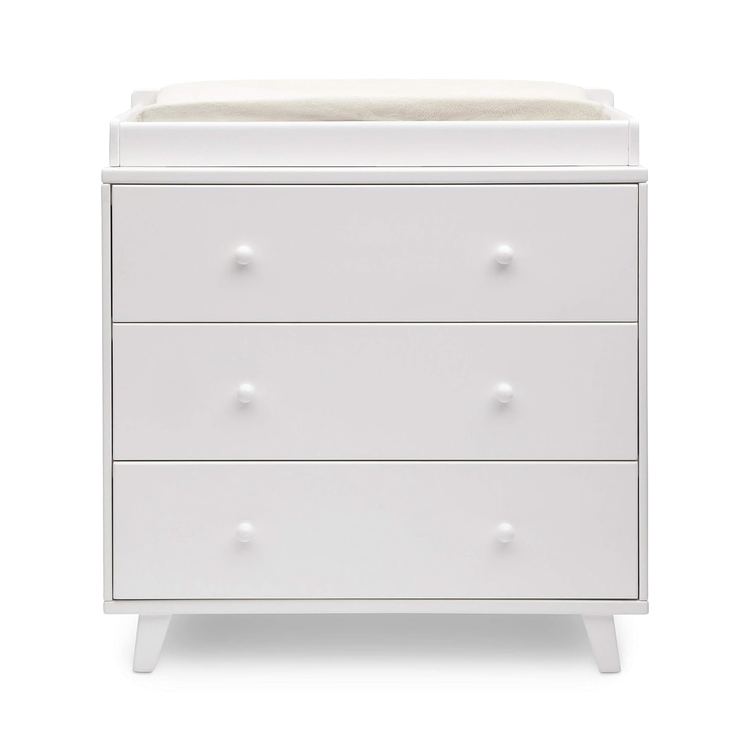 Delta Children Ava 3 Drawer Dresser with Changing Top, White : Baby