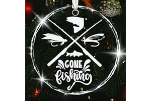 Crystal Glass Fishing Ornament Unique Gift for Fishing Lovers Men Husband Boyfriend Fisherman Christmas Ornament Tree Decorat