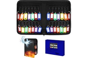 SongYung Portable Zippered Key Organizer,Fireproof and Waterproof Key case with 28 Key Tags Key Storage, Landlord Zipper Key Binder.Key Box Organizer for Real Estate Sales, Hotels, Car Service