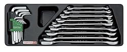Double Open End Wrench & Hex Key 18pcs Wrench Set