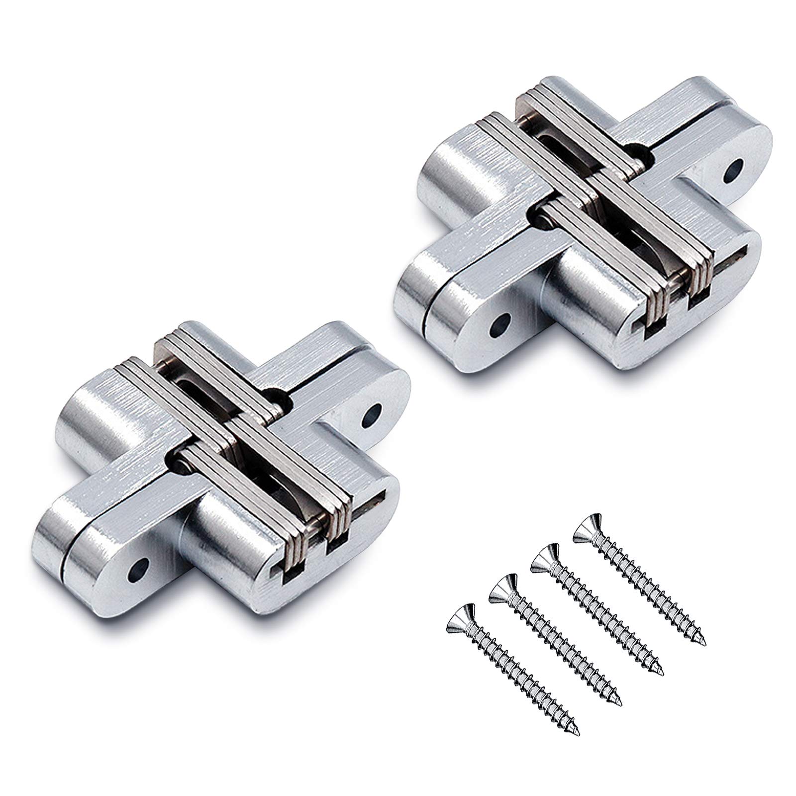 DMGARDEN 2 pcs Thickened Zinc Alloy and Stainless Steel Lifting Hinge,Removable Rising Handed Lift Off Door Hinge,180 Degree Invisible Folding Door Cross Hinge(69x46x15.5mm)