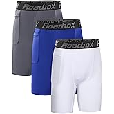 Roadbox Youth Boys Compression Shorts - Spandex Athletic Kids Running Compression Underwear for Basketball Baseball Soccer