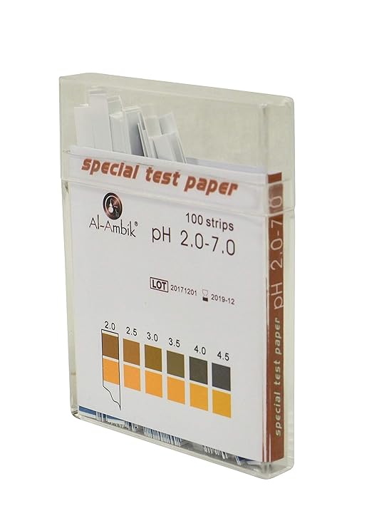Al-Ambik® PH Indikatoren ? PH 2-7 ? 100 Teststreifen in Kunststoffbox ? PH Messtäbchen
