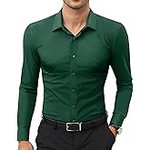 Lion Nardo Stretch Mens Dress Shirts Long Sleeve Slim Fit Dress Shirts for Men Muscle Fit Wrinkle Free Button Down Shirt