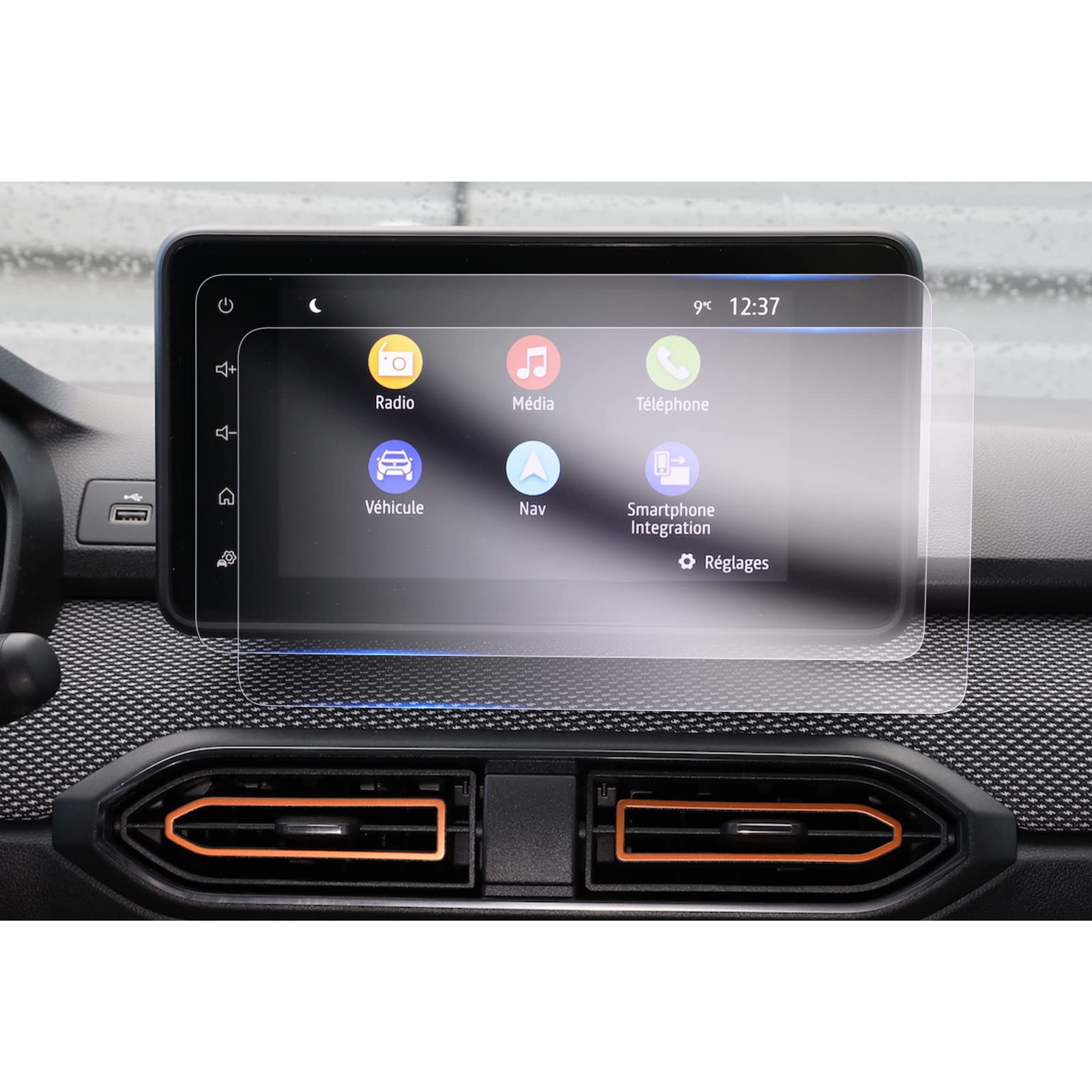 GAFAT [2 Pieces] Dacia Sandero 3/Stepway | Dacia Jogger Logan 3 2021-2024 2025 8" Navigation Protective Film, Sandero 8 Inch Media Nav Nano Screen Protector, Shockproof, 6H Anti-Scratch