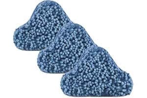 eoocvt 3pcs H2O Steam Mop X5 Pads Coral Blue Chenille Compatible for H20 Replacement Washable