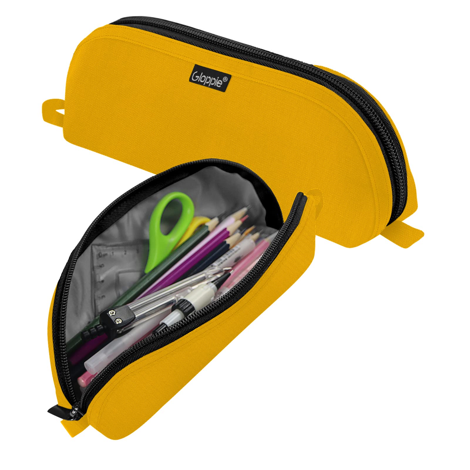 Gloppie Pencil Case for Girls, Pencil Cases Pen Bag Pouch Holder, School Stationery Organizer - Makeup Bag School Dresser Supplies Suitable Backpacks for Girls in Middle School, Lemon Yellow