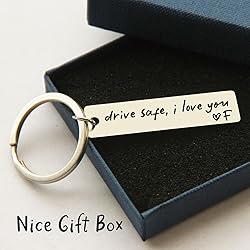 HubbgDesign Key Chain Drive Safe I Love You