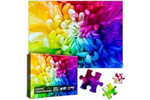 PICKFORU Colorful Flower Puzzles for Adults 1000 Pieces and up, Rainbow Flowers Jigsaw Puzzle with Challenging, Chrysanthemum Puzzles for Plant Lovers