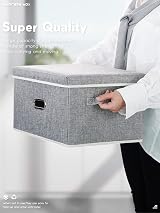 Lesfit Fabric Storage Box with Lid 20 L Organization Box view 2