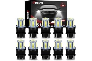 JEFLYM 3157 Led Bulb, 12V DC 4157 T25 3156 3056 Non Polarity Led Reverse Light Bulb,3057 LED Replacement Light Bulb for Brake Tail Daytime Running Parking Backup Light 10PCS White