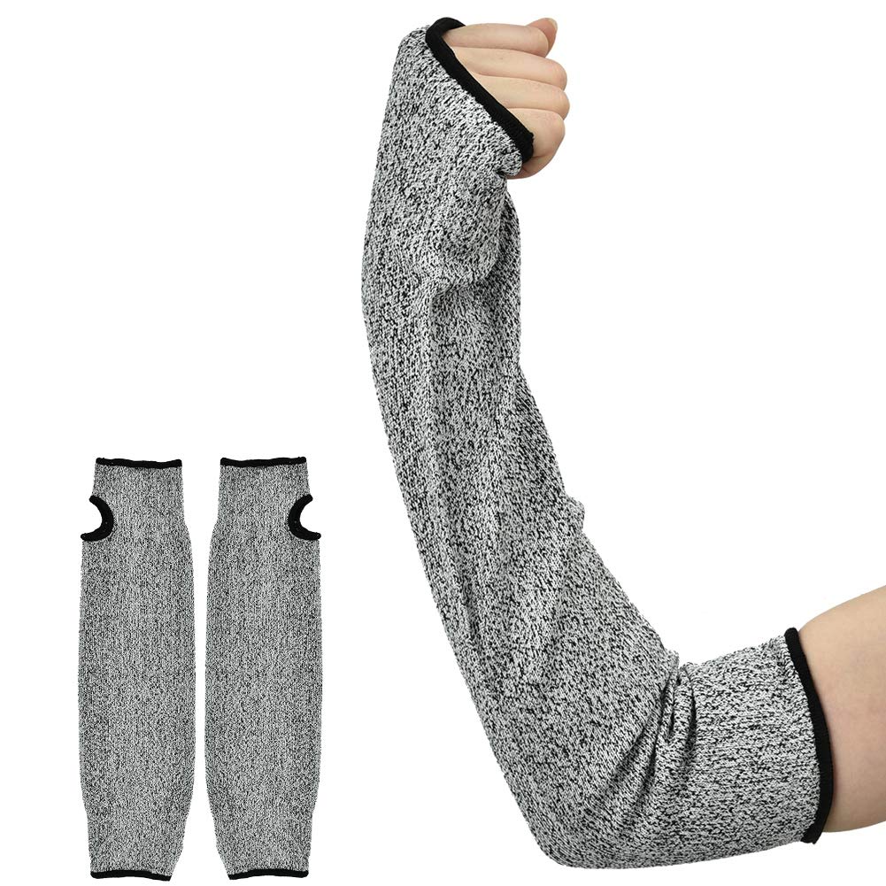 Arm Protection Sleeve, Safety Arm Protective Sleeve, HPPE Cut Resistant Anti-Abrasion Long Sleeve Work Gloves for Garden, Kitchen, Farm Work (1 Pair )(35cm)