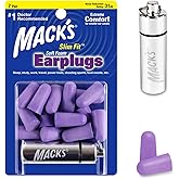 Mack’s Slim Fit Soft Foam Earplugs, 7 Pair with Travel Case – Small Ear Plugs for Sleeping, Snoring, Traveling, Concerts and 