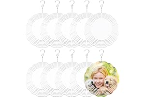 GUIQULAI 10 PCS 8 Inch Sublimation Wind Spinner Blank Sublimation Wind Spinning 3D Aluminum Hanging Wind Spinners Indoor Outdoor Spinner Suspension Decoration Yard Garden,Halloween Sublimation Blanks