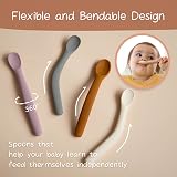 Moonkie Silicone Baby Spoons Set of 4 Soft-Tip Bendable Feeding view 3