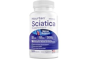 Hourten Advanced Sciatic Nerve Support Relief: Alpha Lipoic Acid - 18 in 1 Sciatica Supplements - Vitamin B Complex - Made in USA (120 Count (Pack of 1))