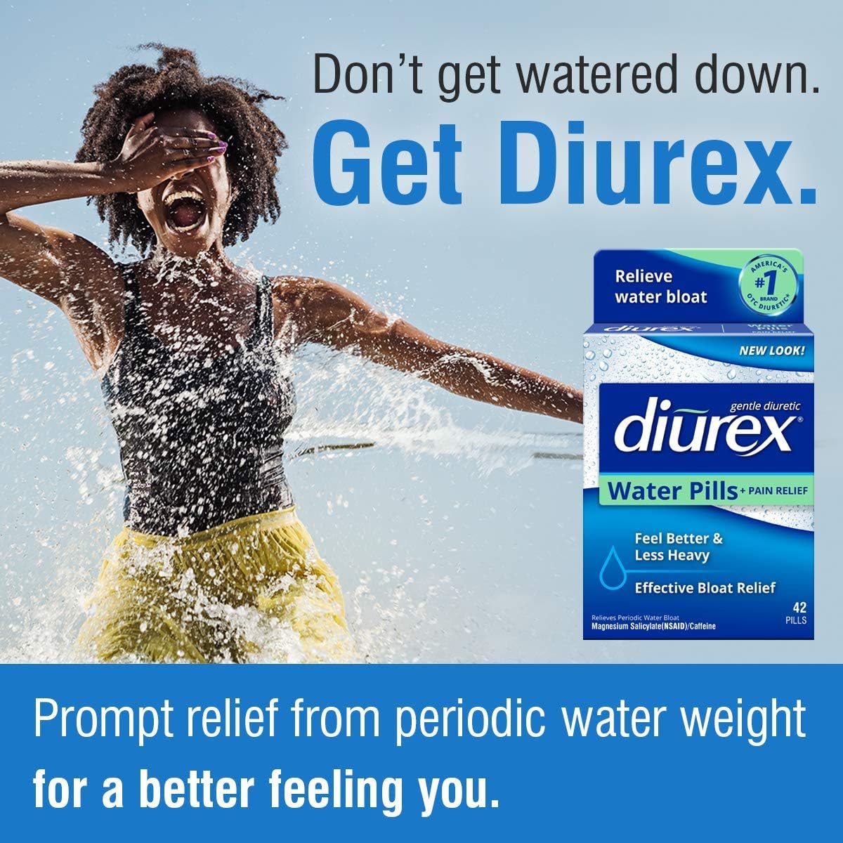 Diurex Water Pills + Pain Relief - Relieve Water Bloat, Cramps, & Fatigue - 42 Count: Health & Personal Care