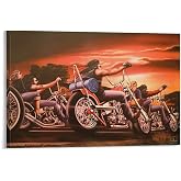 David Mann Motorcycle Art Gnghost Rider Prints Poster (14) Posters Art Print Wall Photo Paint Poster Hanging Picture Frame Family Bedroom Decor Gift 24x36inch(60x90cm)