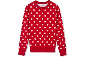 BOBOYOYO Girls Sweaters 100% Cotton Kids Sweater Holiday Teen Winter Pullover Crew Neck Long Sleeve Knit Top