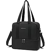 AHHZOOPLL Insulated Lunch Bags for Women Men, Double Deck Insulated Lunch Box, Leakproof Reusable Lunch Cooler Bag, Lunch Tote Kit for Work, Office, Trip, Travel, Picnic, Hiking, Beach, Black