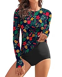 WOWENY Women Rash Guard Long Sleeve Swim Shirts UPF
