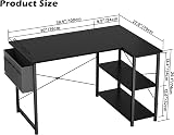 HOMIDEC L Shaped Desk 100CM Computer Desk with Reversible Shelf Office Table view 4