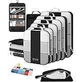 10 Set Compression Packing Cubes for Travel Essentials,Compressible Expandable Packing Cubes for Suitcase,OlarHike Luggage Or