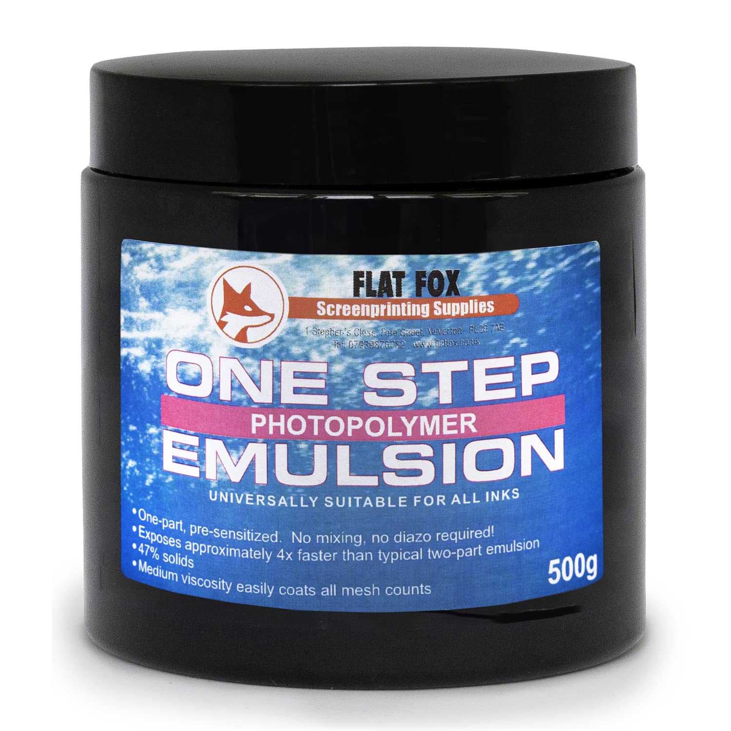 Flat Fox one step Photopolymer Emulsion Pre Sensitized- Screen printing exposure (500ml)