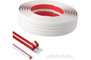 Duzzy Wall Corner Protector Trim, 20 Feet Flexible Inside & Outside Guard, Peel and Stick Molding, Self-Adhesive Strip for Wall Edge, Ceiling, Door Frames, Countertop